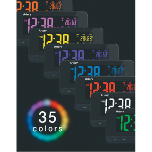 ＡＤＥＳＳＯ　レインボーディスプレイ電波クロック＿