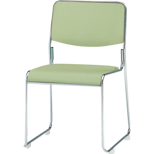 ＴＯＫＩＯ　スタッキングチェア　めっき脚タイプ　ビニールレザー　リーフグリーン＿