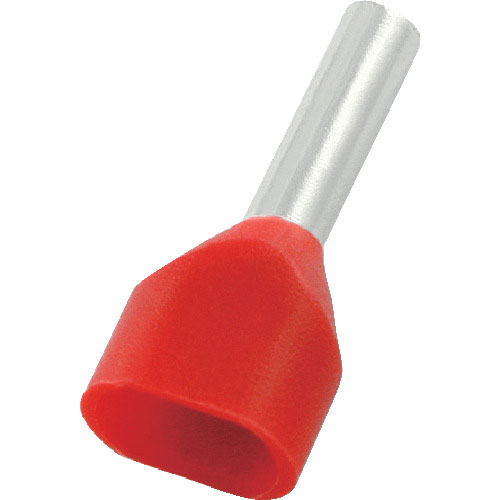 ＴＲＵＳＣＯ　フェルール圧着端子　絶縁スリーブ付き　ツインタイプ　１．０－８　１００個入＿