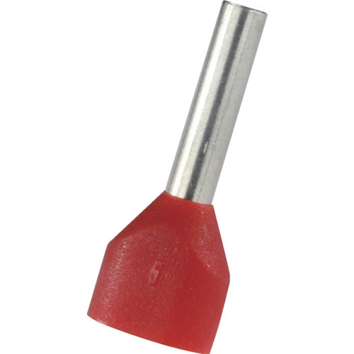 ＴＲＵＳＣＯ　フェルール圧着端子　絶縁スリーブ付き　ツインタイプ　１．０－１０　１００個入＿