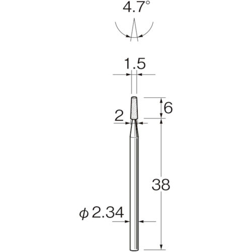 リューター　精密加工用軸付砥石Ｇ１００６＿