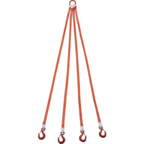 ＴＲＵＳＣＯ　４本吊ベルトスリングセット　２５ｍｍ幅Ｘ２ｍ　吊り角度６０°時荷重１．７２ｔ（最大使用＿