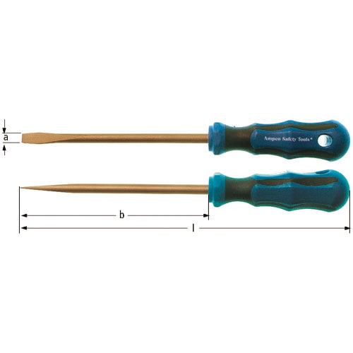 Ａｍｐｃｏスイス　防爆スクリュードライバー　－５　軸長８０ｍｍ＿