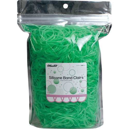 オーバンド　シリコーンバンド　クレアス　＃１６　３００ｇ袋　ライトグリーン＿