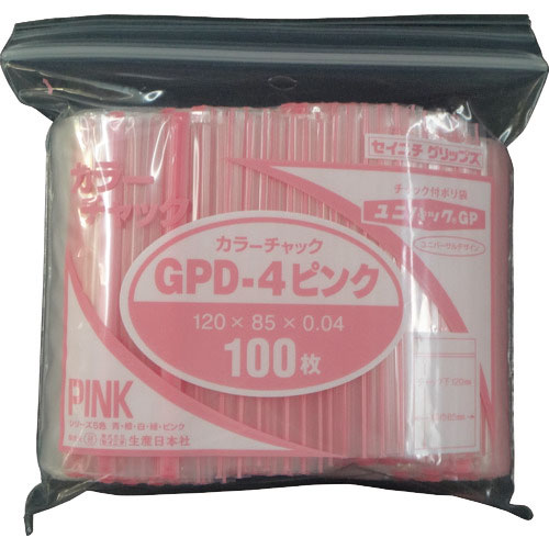 セイニチ　ユニパック　ＧＰ　Ｄ‐４　カラーチャック　ピンク＿