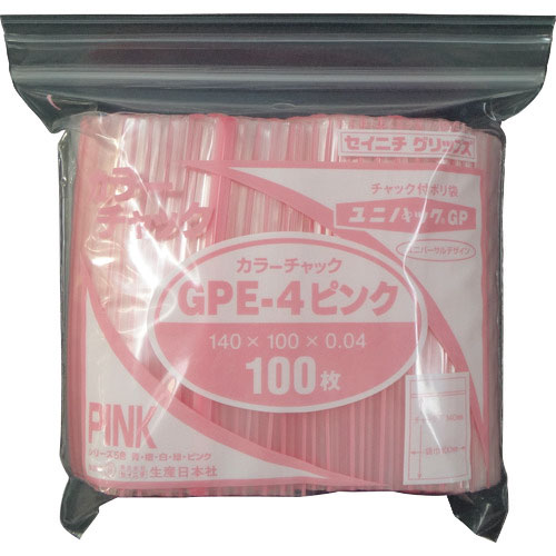 セイニチ　ユニパック　ＧＰ　Ｅ‐４　カラーチャック　ピンク＿