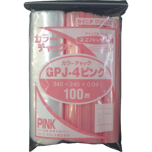 セイニチ　ユニパック　ＧＰ　Ｊ‐４カラーチャック　ピンク＿