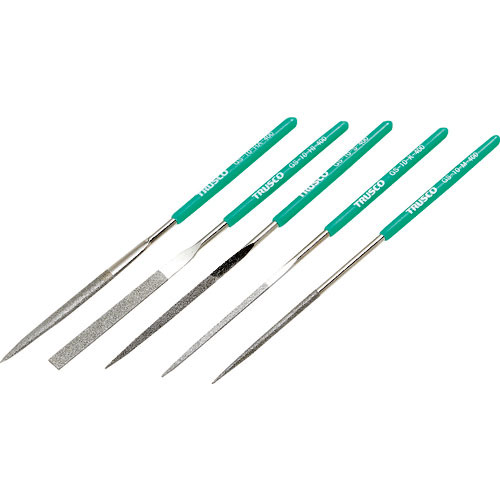 ＴＲＵＳＣＯ　ダイヤモンドヤスリ　精密用＃４００　５本セット　全長１４０ｍｍ（１０本組サイズ）＿