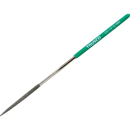 ＴＲＵＳＣＯ　ダイヤモンドヤスリ　精密用＃４００　三角　１本入　全長１４０ｍｍ（１２本組サイズ）＿
