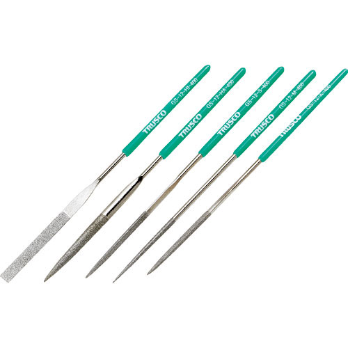 ＴＲＵＳＣＯ　ダイヤモンドヤスリ　精密用＃４００　５本セット　全長１４０ｍｍ（１２本組サイズ）＿