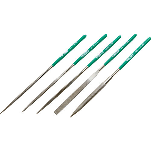 ＴＲＵＳＣＯ　ダイヤモンドヤスリ　精密用＃４００　５本セット　全長２００ｍｍ（５本組サイズ）＿