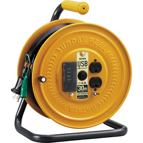 ハタヤ　ＵＳＢポート付コードリール（漏電遮断器付）＿