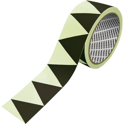 ＴＲＵＳＣＯ　高輝度蓄光ギザギザラインテープ　５０ｘ１０ｍ＿