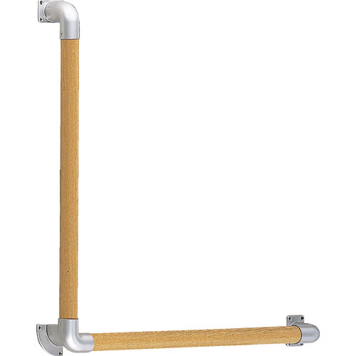 ＴＲＵＳＣＯ　Ｌ型　丸棒手すり　３５ΦＸ６００　シルバ－ライトオ－ク＿