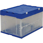 ＩＲＩＳ　５５７７０３　ハード折りたたみコンテナフタ一体型　ブルー／クリア＿