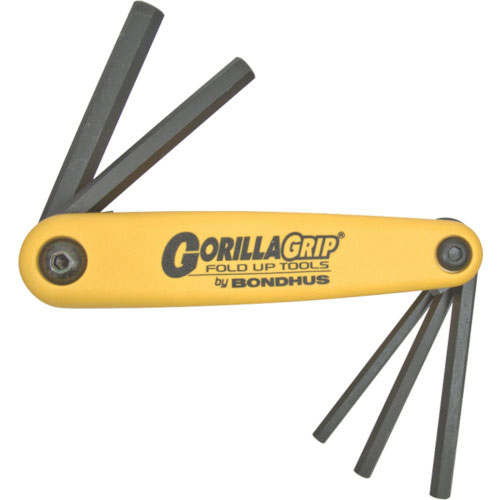 ボンダス　六角棒レンチセット　ゴリラグリップナイフ型ツール　５本組（インチ）＿