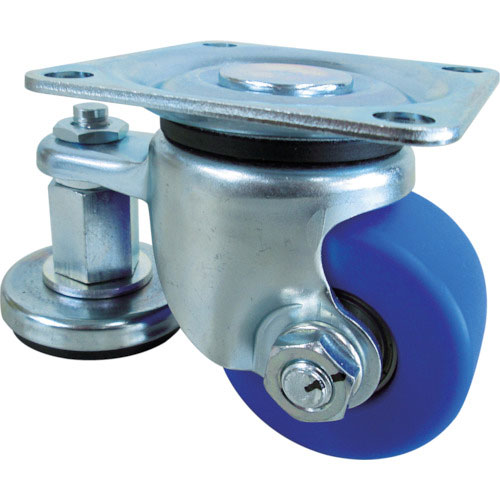 ユーエイ　重荷重用アジャスターフット付キャスター自在車７５径ＭＣナイロン車輪＿