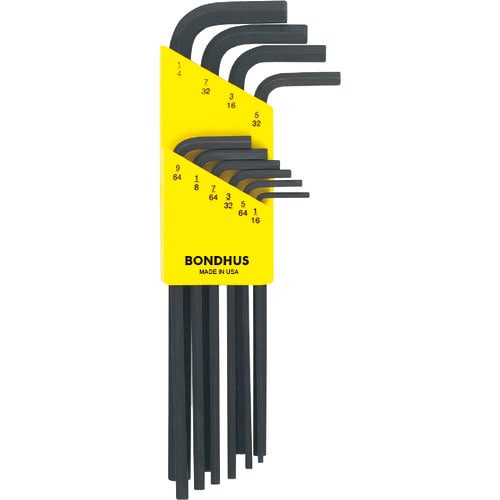 ボンダス　六角Ｌ－レンチ　ロング　インチ　セット１０本組（１／１６－１／４）＿