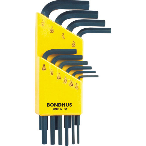 ボンダス　六角Ｌ－レンチ　ショート　インチ　セット１０本組（１／１６－１／４）＿