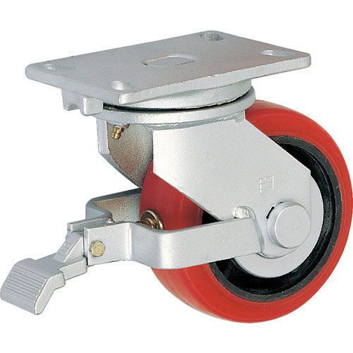 ＴＲＵＳＣＯ　重高荷重用キャスター　自在ＳＰ付　２００ＭＭ　耐湿ウレタン車輪７００ＫＧＦ＿