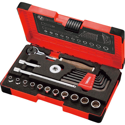 ベッセル　ウッディスイベルソケットレンチセット　ＨＲＷ２００４Ｍ－ＳＷ　１／４＿