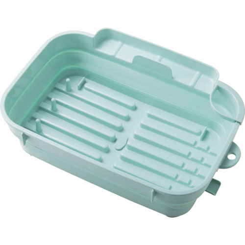 伊勢藤　おりたたみ水切りバスケット　ミントグリーン＿
