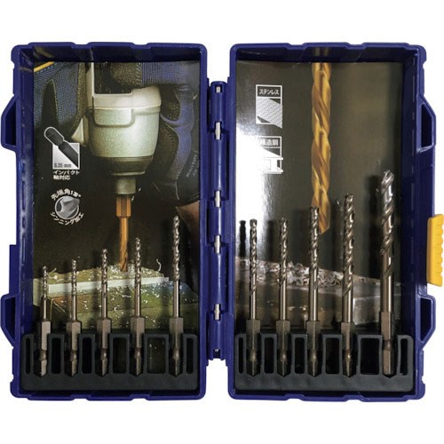 ＩＲＷＩＮ　ステンレス用六角軸ドリルビット１０本セット　２．０ｍｍ－６．０ｍｍ＿