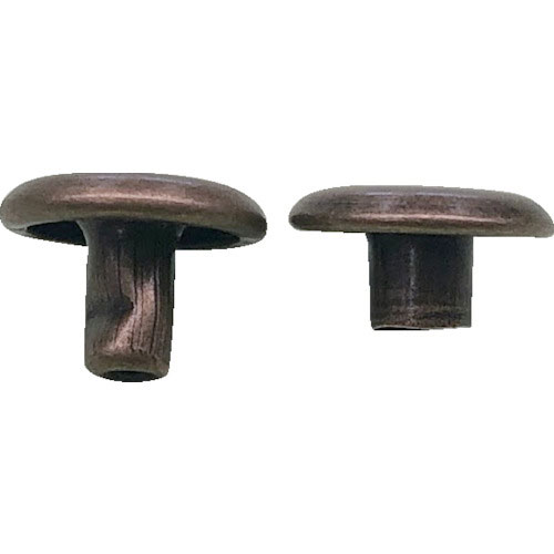 ユタカメイク　平ベルト金具　両面カシメ　ブラウン　小オス・メス（各１０個）＿