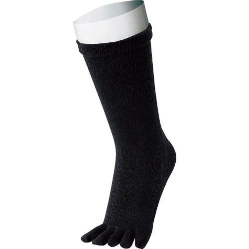 おたふく　ＢＴ　サーモ　５本指カカトなし（２Ｐ）　ブラック＿