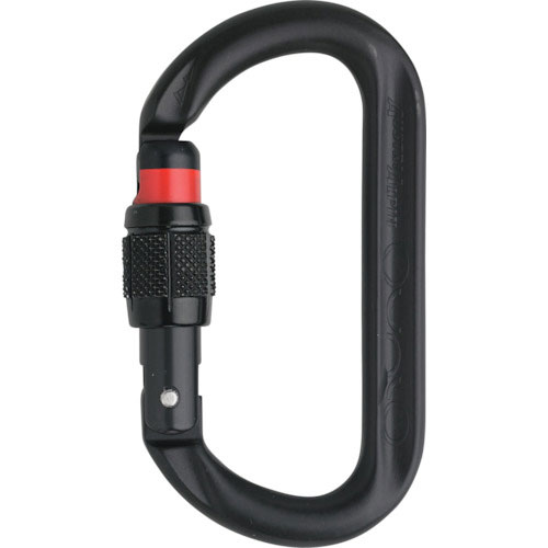 ＡＬＰＩＮ　カラビナ　ＯＶＡＬＯ　スクリューロック　線径１２．５　ブラック＿