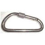 水本　ステンレス　カラビナＤ型（環付）　線径１０ｍｍ長さ１１３ｍｍ＿