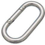 水本　リングキャッチ　ステンレス　カラビナジュニア　線径１０ｍｍ　長さ８０ｍｍ　使用荷重１．３２ｋＮ＿