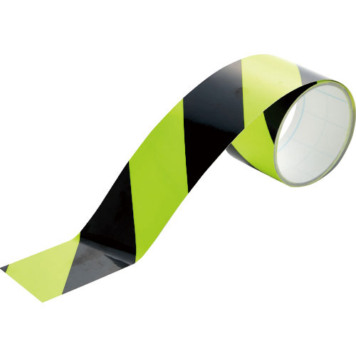 ＴＲＵＳＣＯ　蛍光トラ柄ラインテープ５０ｍｍｘ５ｍ　イエローｘブラック＿