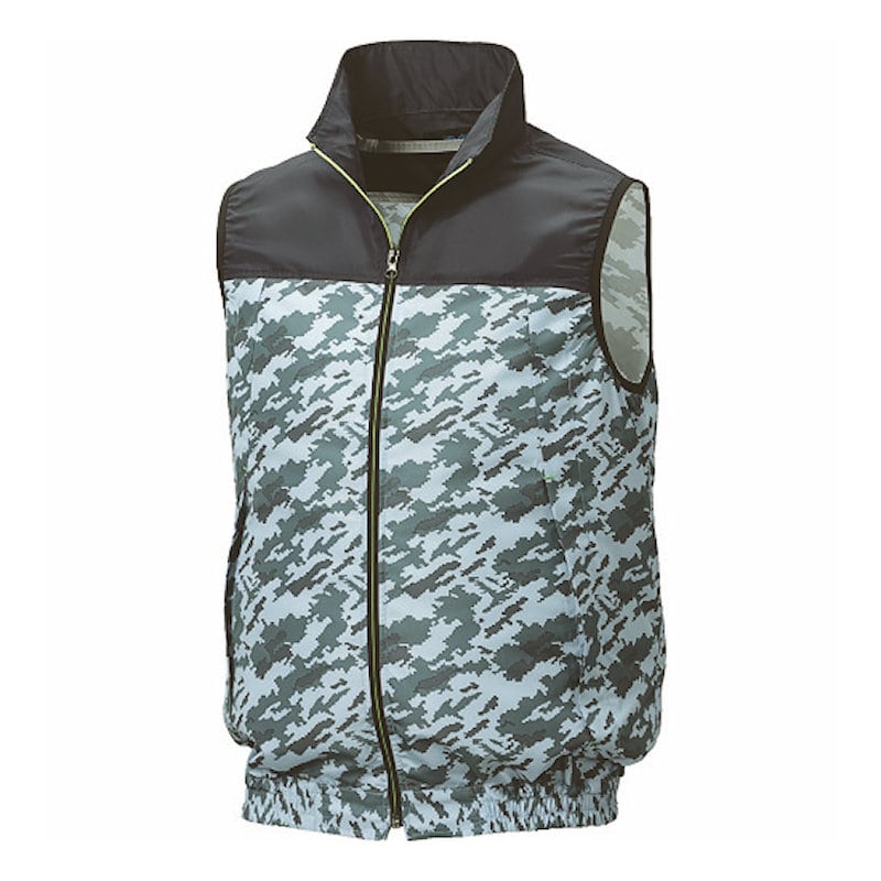 空調服　ポリエステル製カジュアル空調ベストウェアのみネイビー×ネイビーカモ３Ｌ＿