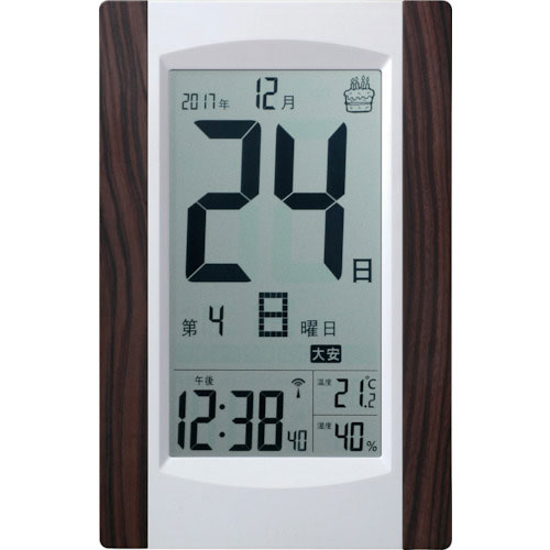 ＡＤＥＳＳＯ　デジタル日めくり電波時計＿