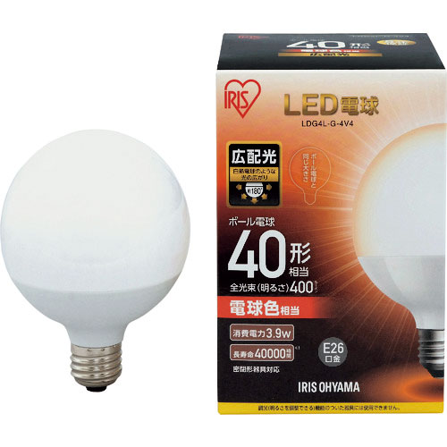 ＩＲＩＳ　ＬＥＤ電球　ボール電球タイプ　４０形相当　電球色　４００ｌｍ＿