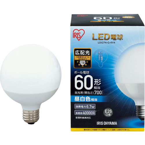 ＩＲＩＳ　ＬＥＤ電球　ボール電球タイプ　６０形相当　昼白色　７００ｌｍ＿