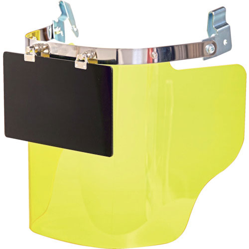 ＴＲＵＳＣＯ　ヘルメット取付型大型防災面　イエロー（前面プレートあり）＿
