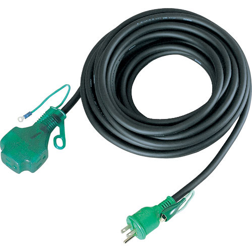 日動　ポッキン延長コードアース付　２０ｍ　ランプ付　黒＿