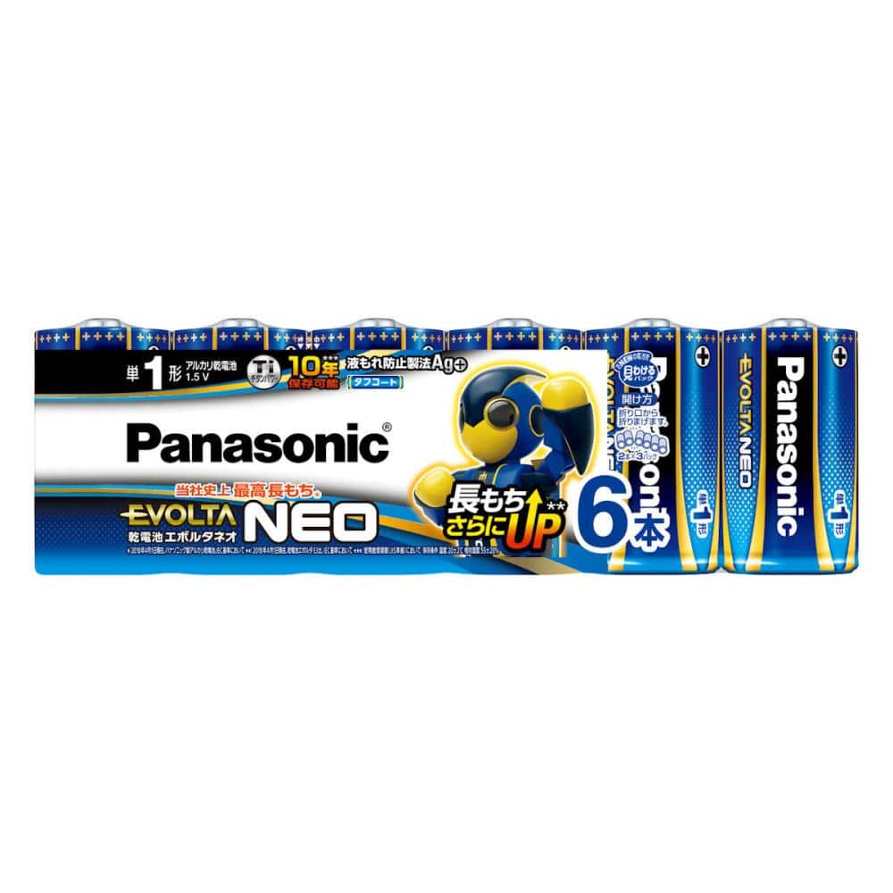 パナソニック　エボルタＮＥＯ　単１形乾電池　６Ｐ