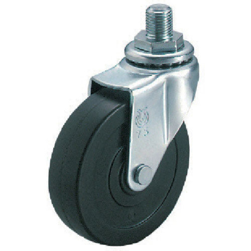 ユーエイ　ねじ込みキャスター自在車　４０径ゴム車輪＿
