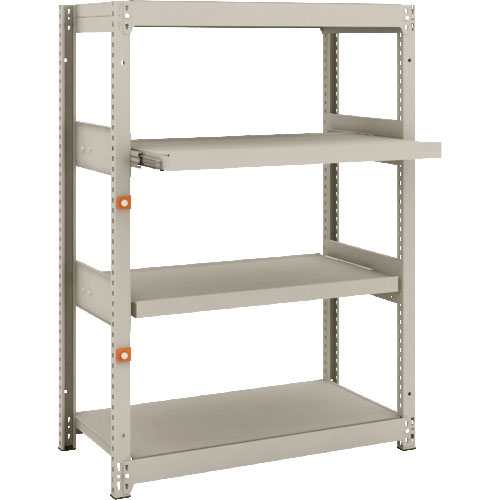 ＴＲＵＳＣＯ　スチールラック　Ｍ１．５型軽中量棚　８６０Ｘ４４５ＸＨ１２００　４段うちスライド２段　＿
