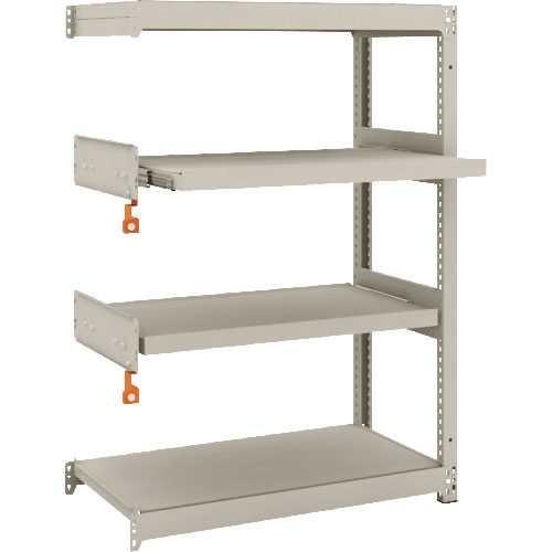 ＴＲＵＳＣＯ　スチールラック　Ｍ１．５型軽中量棚　８６０Ｘ４４５ＸＨ１２００　４段うちスライド２段　＿