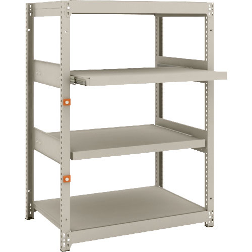 ＴＲＵＳＣＯ　スチールラック　Ｍ１．５型軽中量棚　８６０Ｘ５９５ＸＨ１２００　４段うちスライド２段　＿
