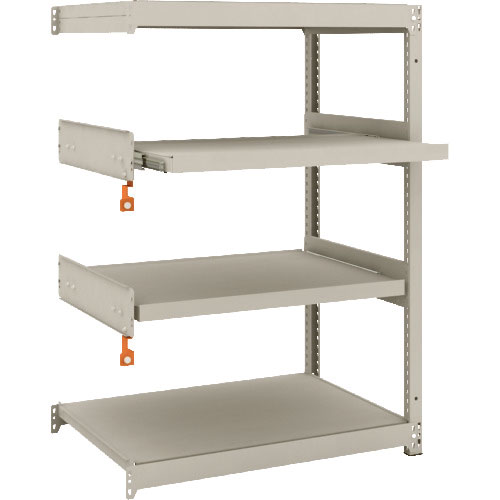 ＴＲＵＳＣＯ　スチールラック　Ｍ１．５型軽中量棚　８６０Ｘ５９５ＸＨ１２００　４段うちスライド２段　＿