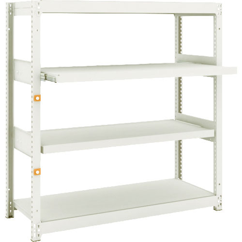 ＴＲＵＳＣＯ　スチールラック　Ｍ１．５型軽中量棚　１１６０Ｘ４４５ＸＨ１２００　４段うちスライド２段＿