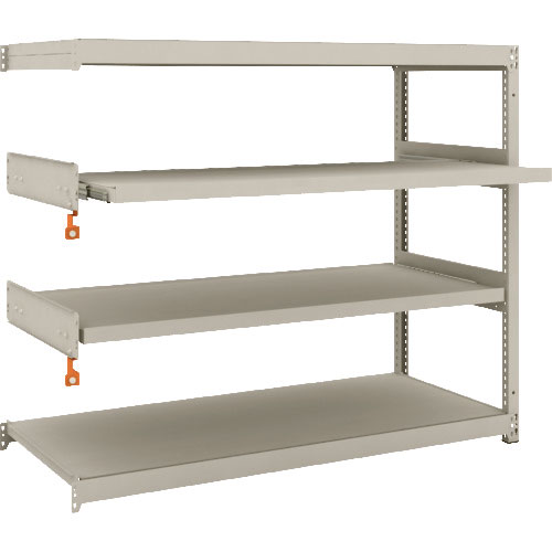 ＴＲＵＳＣＯ　スチールラック　Ｍ１．５型軽中量棚　１４６０Ｘ５９５ＸＨ１２００　４段うちスライド２段＿