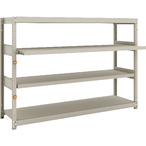 ＴＲＵＳＣＯ　スチールラック　Ｍ１．５型軽中量棚　１７６０Ｘ４４５ＸＨ１２００　４段うちスライド２段＿