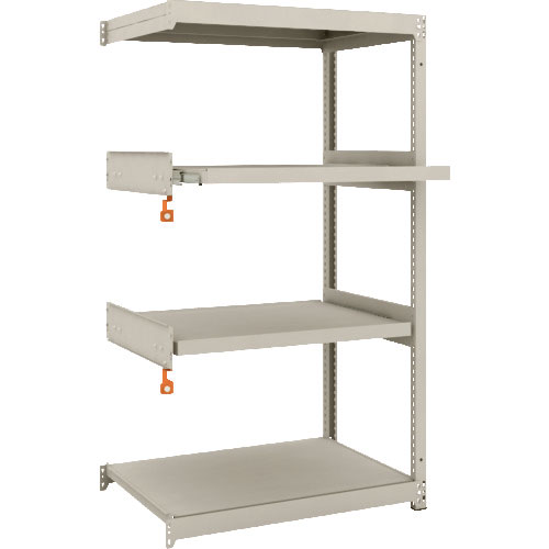 ＴＲＵＳＣＯ　スチール製軽中量ボルトレス棚　Ｍ１．５型　Ｗ８６０×Ｄ５９５×Ｈ１５００　４段うちスラ＿