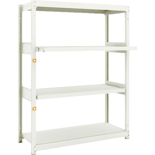 ＴＲＵＳＣＯ　スチール製軽中量ボルトレス棚　Ｍ１．５型　Ｗ１１６０×Ｄ４４５×Ｈ１５００　４段うちス＿